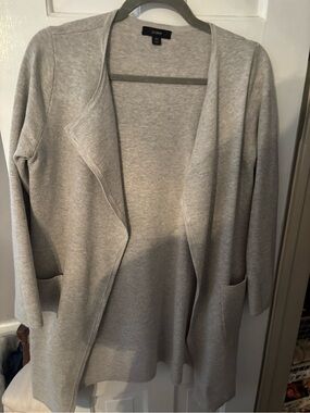 J. Crew Light Gray Open-Front Knit Cardigan